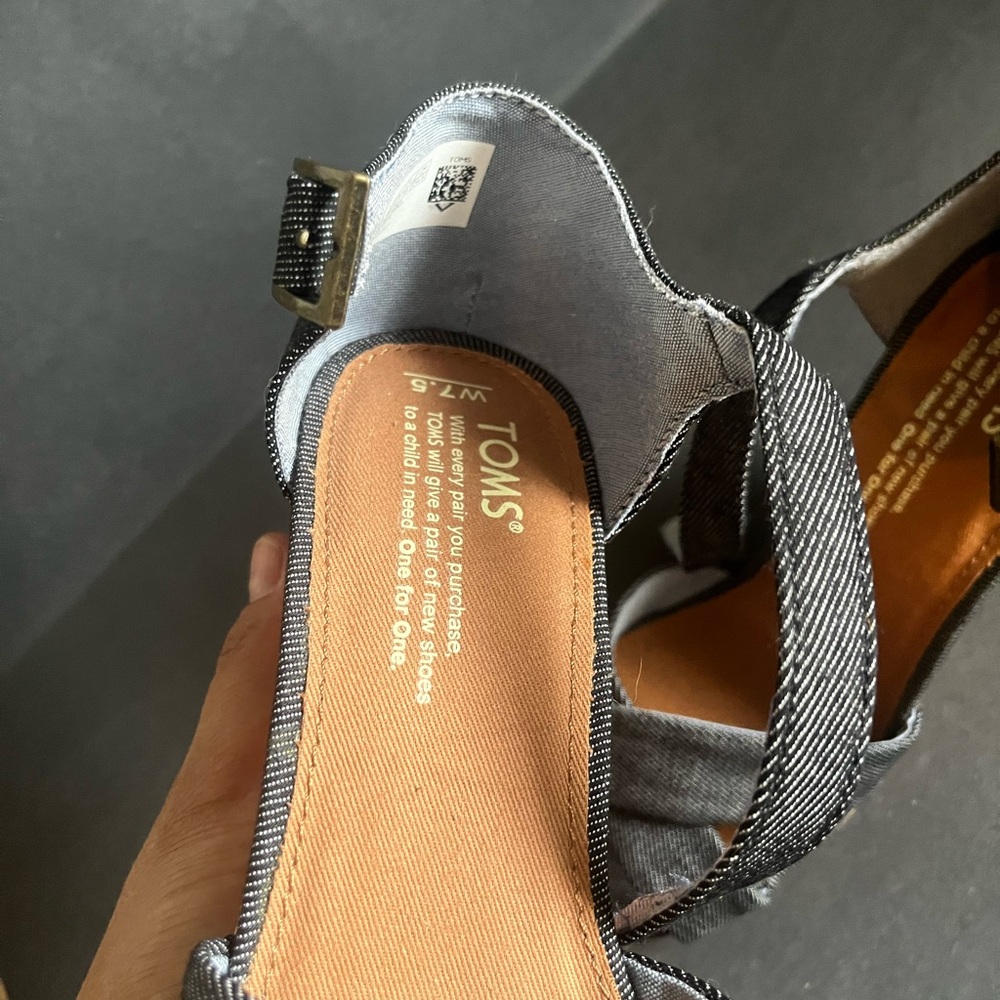 TOMS Women's Denim Sienna Sandals - 7.5 - New - Picture 5 of 9